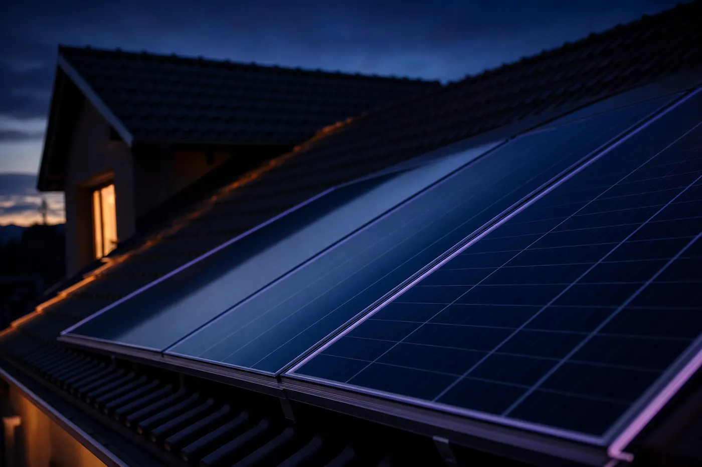 Photovoltaikmodule auf einem Hausdach